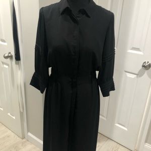 Black midi chiffon modest dress. Size small. Fitted waist and sleeves detail.